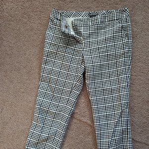 Express Cropped Black/White Checkered Pant